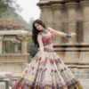 navratri special chaniya choli with digital print & real mirror work