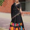 black single color lahenga choli