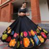 black single color lahenga choli