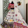 navratri special chaniya choli with digital print & real mirror work