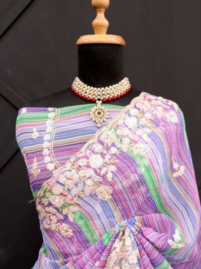 designer sequence work saree