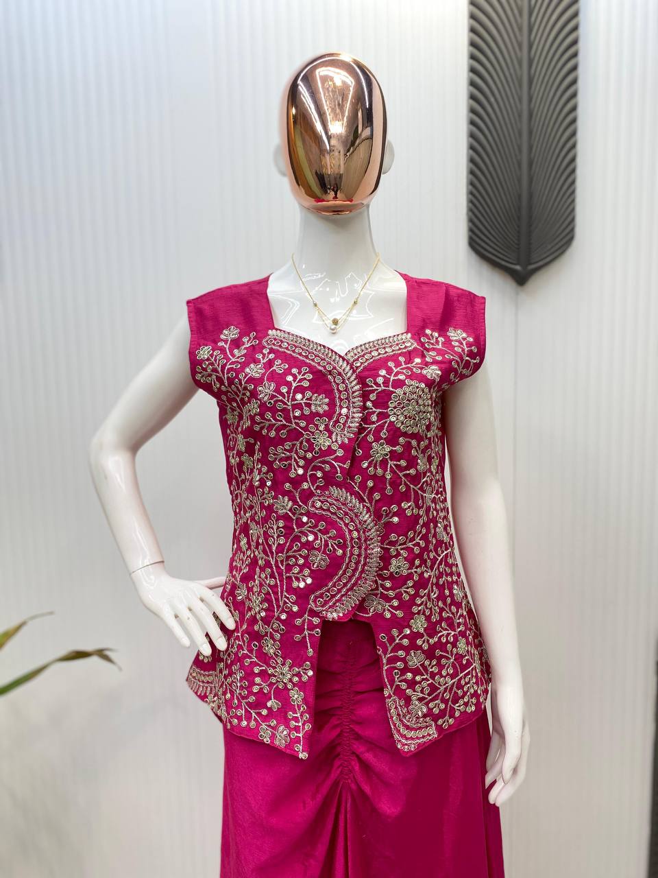 three piece indo western ready ato wear dhoti with long blouse and koti 😍 three piece indo western ready ato wear dhoti with long blouse and koti 😍