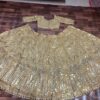 dreamex designer soft net lehenga with heavy sequin embroidery & feather lace dupatta