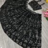 designer black lehenga choli with silver sequin embroidery – party & festive wear
