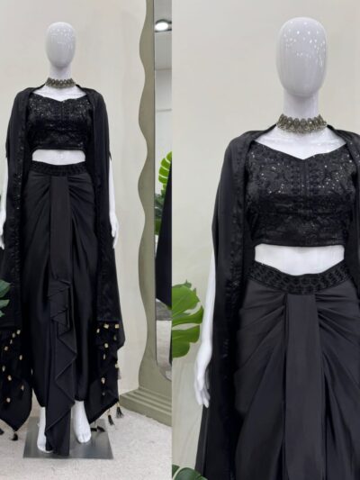 dhoti style with srug and choli