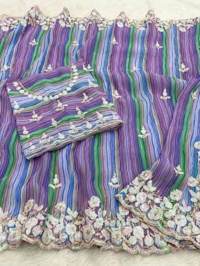 designer sequence work saree