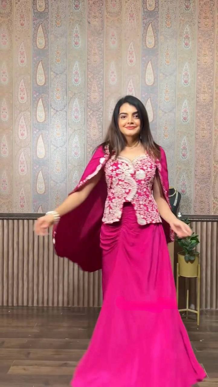 three piece indo western ready ato wear dhoti with long blouse and koti 😍 three piece indo western ready ato wear dhoti with long blouse and koti 😍