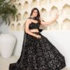 designer black lehenga choli with silver sequin embroidery – party & festive wear