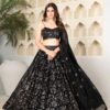 designer black lehenga choli with silver sequin embroidery – party & festive wear