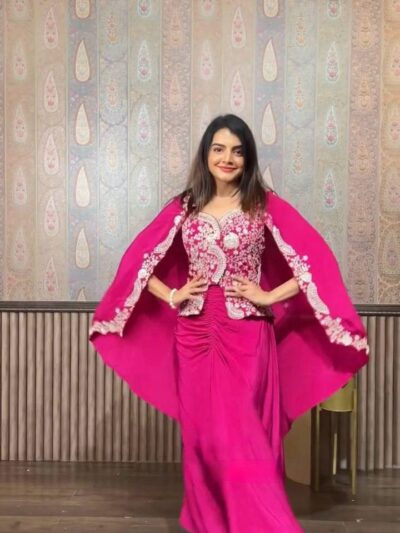 three piece indo western ready ato wear dhoti with long blouse and koti 😍