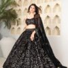 designer black lehenga choli with silver sequin embroidery – party & festive wear