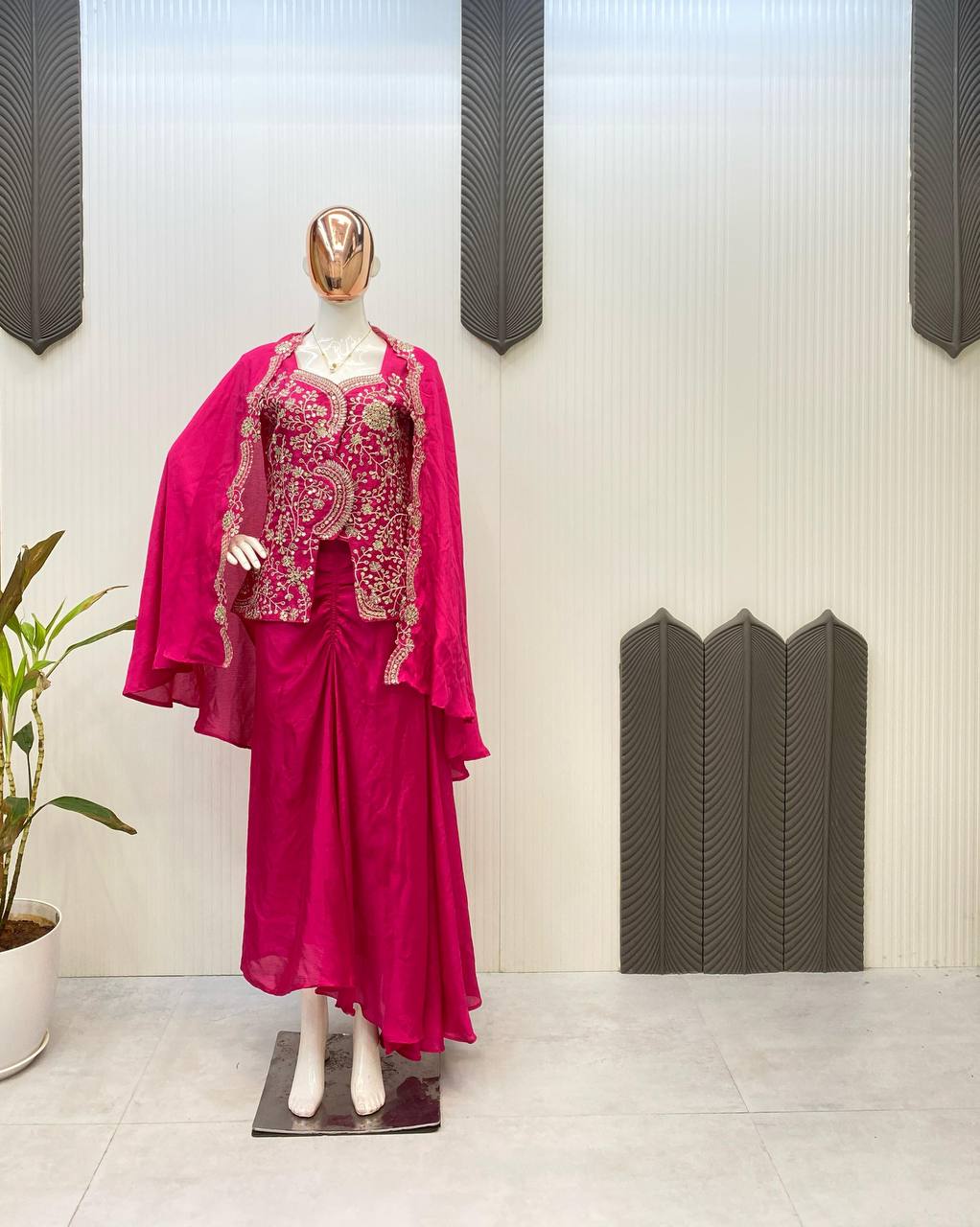 three piece indo western ready ato wear dhoti with long blouse and koti 😍 three piece indo western ready ato wear dhoti with long blouse and koti 😍