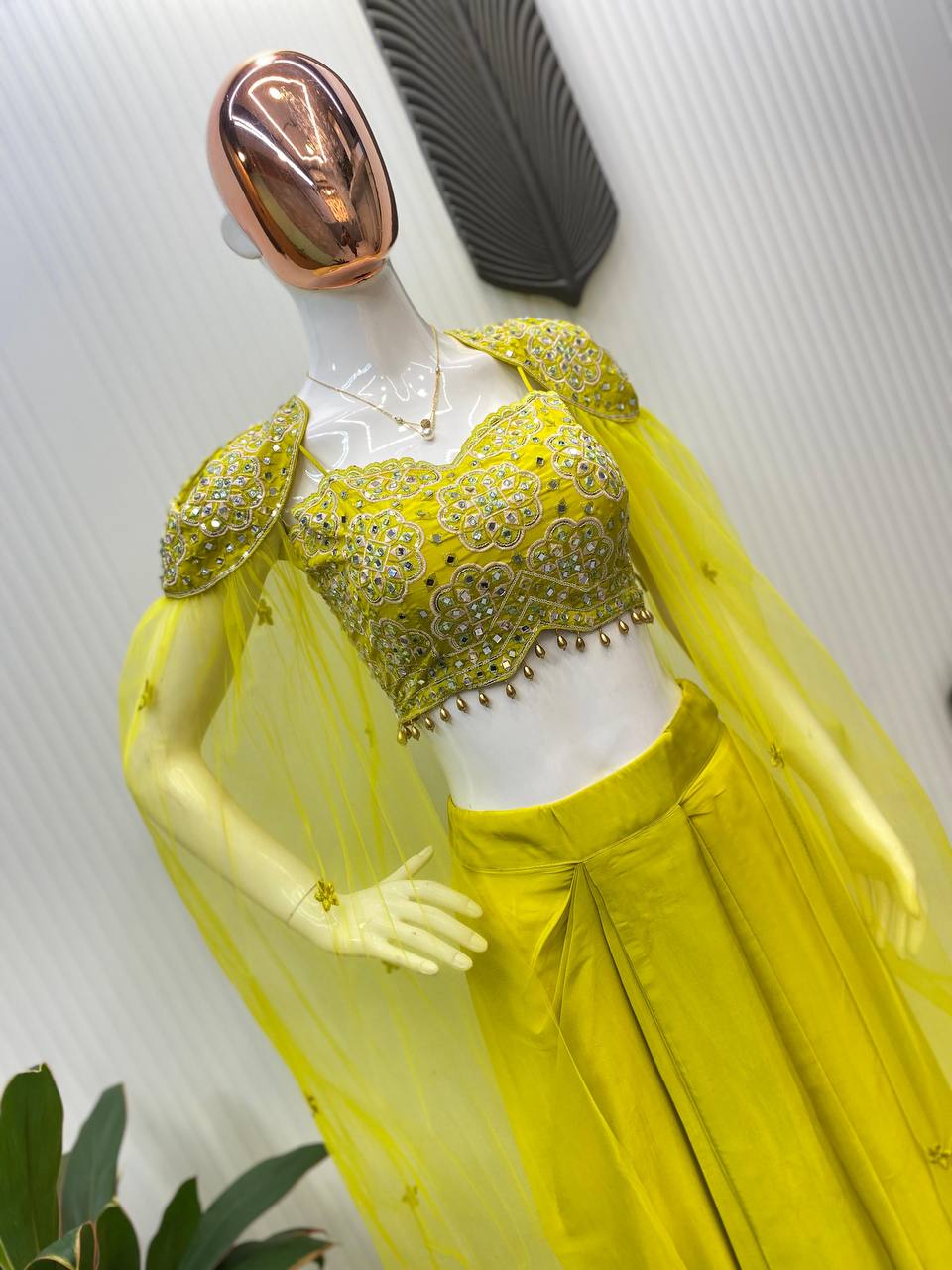 designer style dhoti with tube blouse and shrug designer style dhoti with tube blouse and shrug