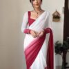 multi color printed georgette ready to wear saree