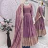 designer heavy fandy silk party wear gown set