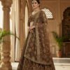 brown designer lehenga choli with sequins & zari embroidery