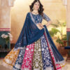 multi panel faux georgette lehenga choli with sequins zari work