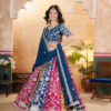 multi panel faux georgette lehenga choli with sequins zari work