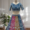 multi panel faux georgette lehenga choli with sequins zari work