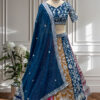 multi panel faux georgette lehenga choli with sequins zari work