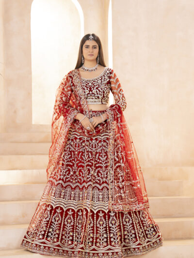 butterfly net designer lehenga choli with sequins jari work