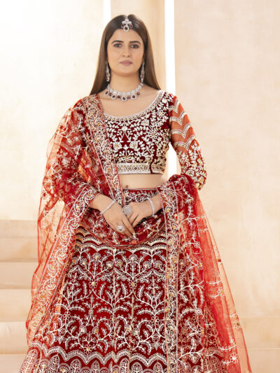butterfly net designer lehenga choli with sequins jari work