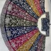 multi panel faux georgette lehenga choli with sequins zari work