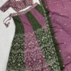 purple chinon silk lehenga choli with sequins embroidery