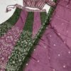 purple chinon silk lehenga choli with sequins embroidery