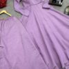 purple roman silk gown set with embroidered organza dupatta