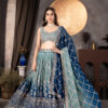 royal blue faux georgette digital print lehenga choli