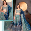 royal blue faux georgette digital print lehenga choli