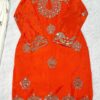 orange embroidered suit with garara & dupatta