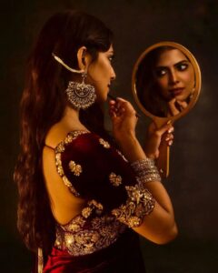 Modern vs. Traditional: The Complete Karwa Chauth Fashion Edit designer winter velvet saree with sequins & jari embroidery