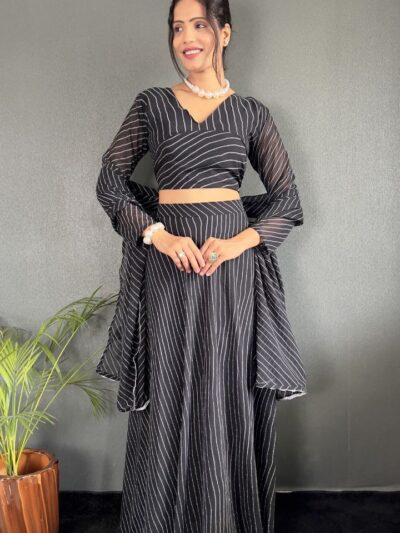 rangat leheriya faux georgette lehenga choli with banarasi tissue dupatta