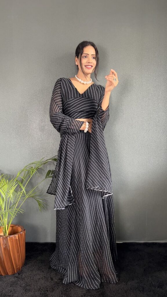 rangat leheriya faux georgette lehenga choli with banarasi tissue dupatta