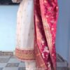 pure kanjivaram silk kurta pant dupatta set with zari dupatta