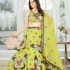 designer butterfly embroidered faux georgette lehenga choli with dupatta
