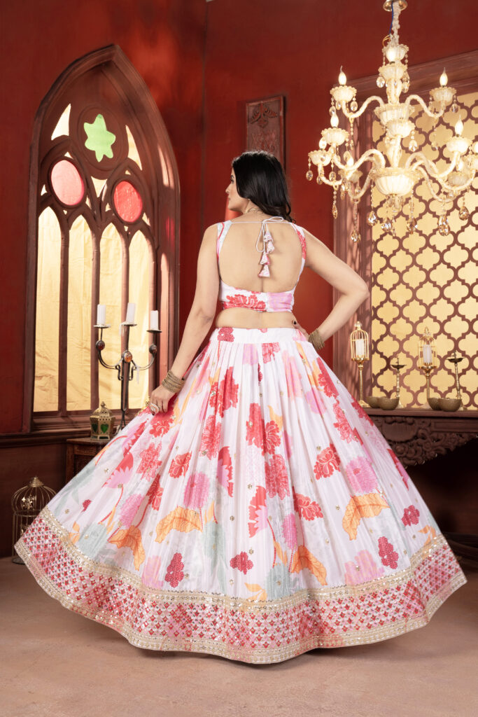 Outlet plus size 5xl designer lehenga choli in chinon silk with embroidery |