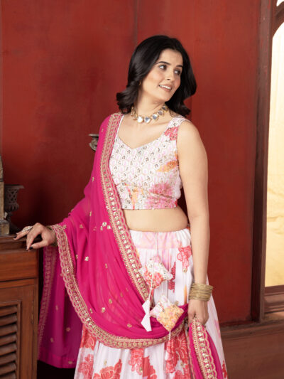 plus size 5xl designer lehenga choli in chinon silk with embroidery |