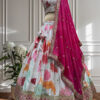 plus size 5xl designer lehenga choli in chinon silk with embroidery |